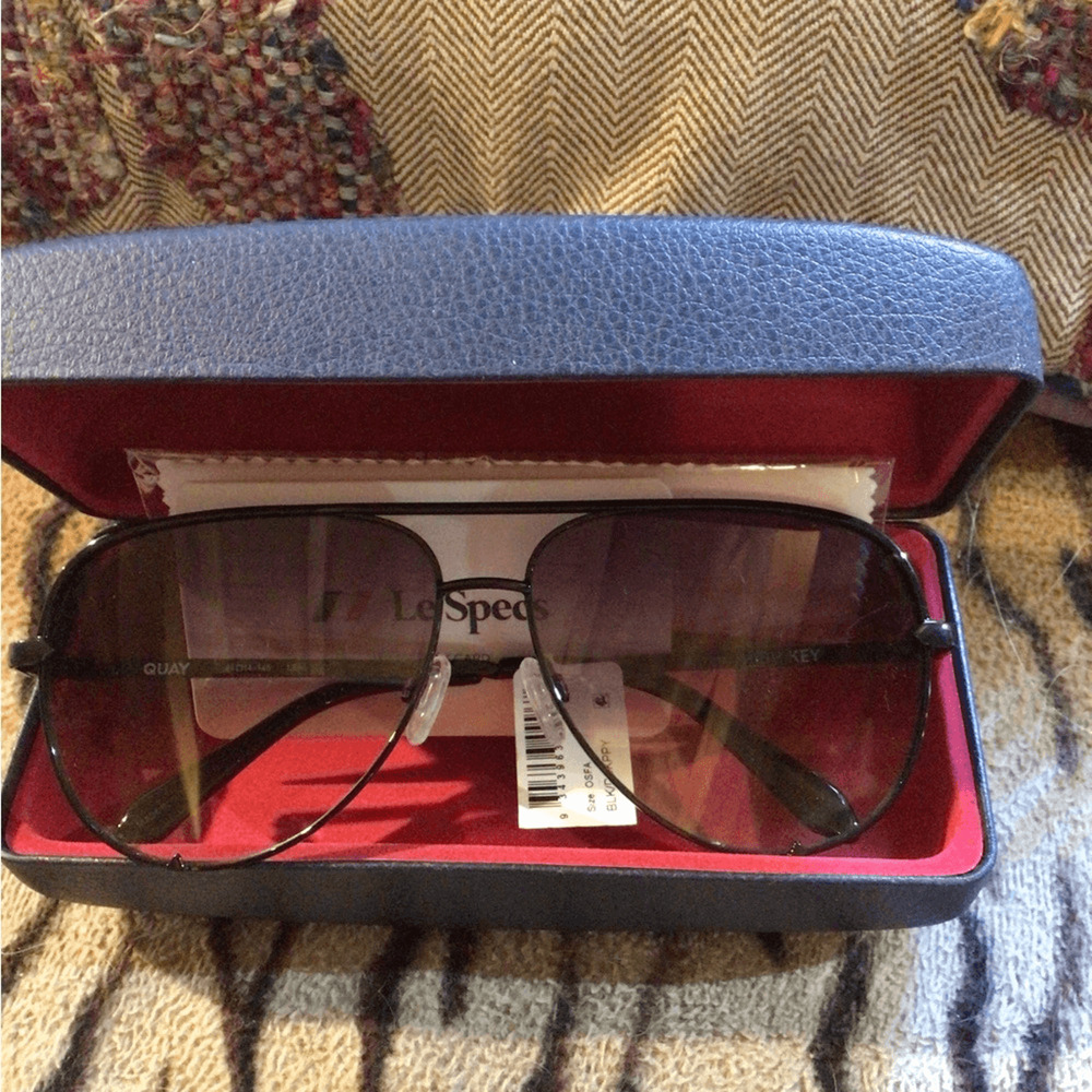 NEW! Rare QUAY high Key Cocoa fade Aviator Sunglasses ^read!